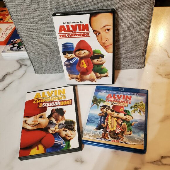 3 Alvin and the Chipmunks The Squeakquel & Chipwrecked DVDs - Picture 1 of 11